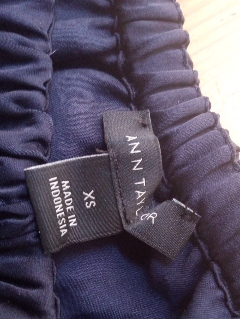 Ann Taylor Navy Off-Shoulder Ruffle Camisole - Picture 2 of 5